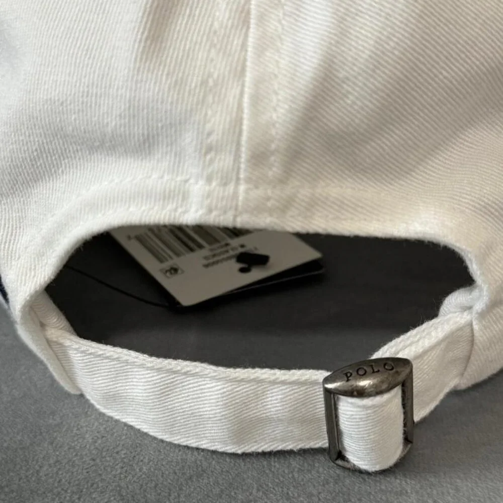Polo Ralph Lauren White Logo Chino Baseball Cap NWT - Picture 3 of 5